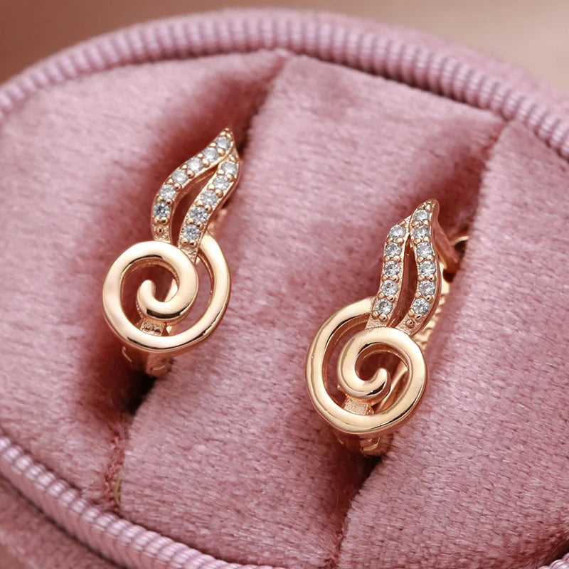 Wbmqda Fashion Music Note Shape Drop Earrings For Women 585 Rose Gold Color Trendy Personalized Jewelry Accessorie Free Shipping