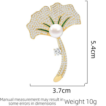 SUYU Autumn New Temperament Ginkgo Leaf Brooch For Women's Brooch Design Luxurious And Fashionable Suit Jacket Pins