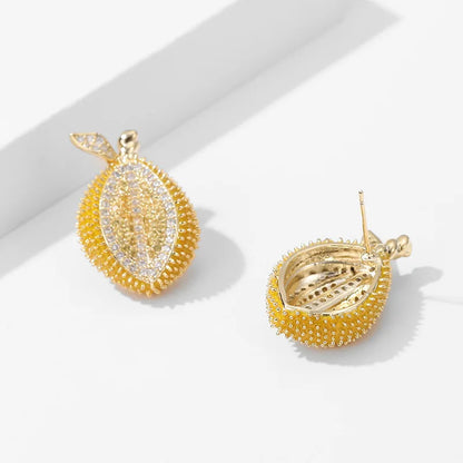 Creative Design Fruit Earrings Exaggerated Personality Atmospheric Earrings Durian Earrings