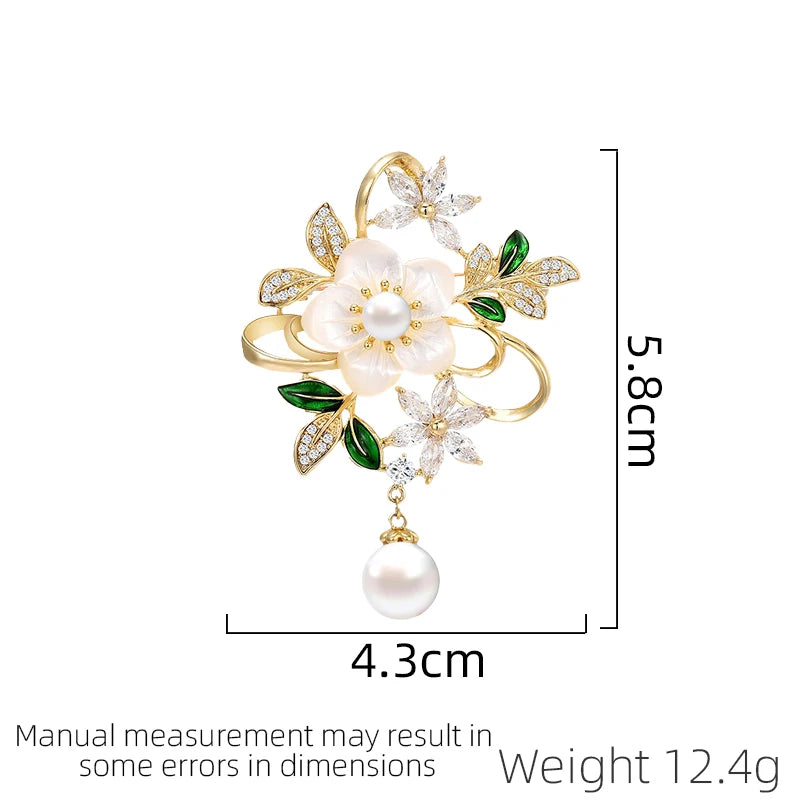 SUYU   Flower And Leaf Brooch Fashion Corsage Coat Suit Accessories