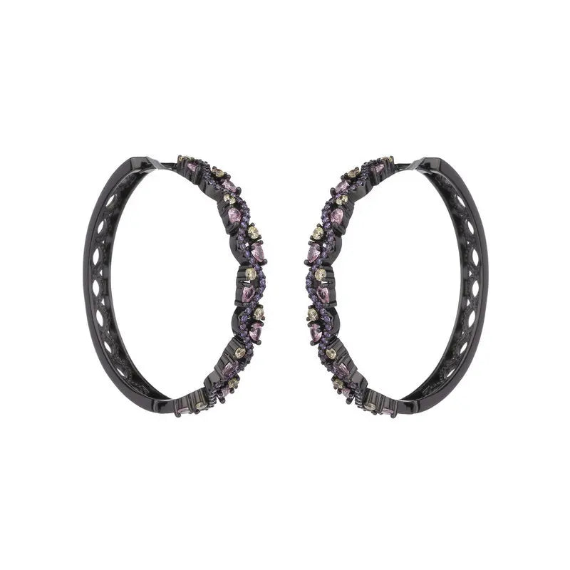 Designer Earrings With Distorted Geometric Lines And Exaggerated Atmospheric Ring Earrings