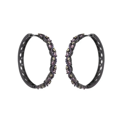 Designer Earrings With Distorted Geometric Lines And Exaggerated Atmospheric Ring Earrings