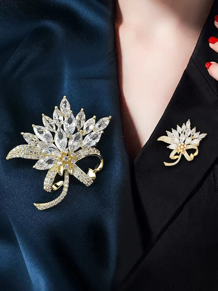 SUYU Flower Brooch Women's Elegant Temperament Brooch Suit Coat Pin Exquisite Accessories