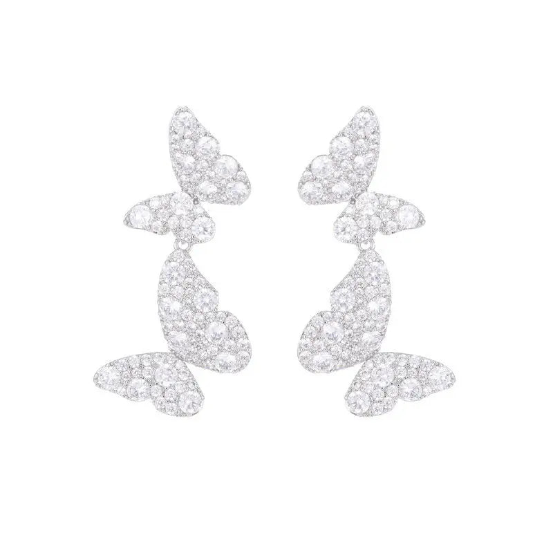 SUYU Women's Light Luxury Design Butterfly Colored Earrings Fashionable And Elegant Trendy Earrings Daily Accessories