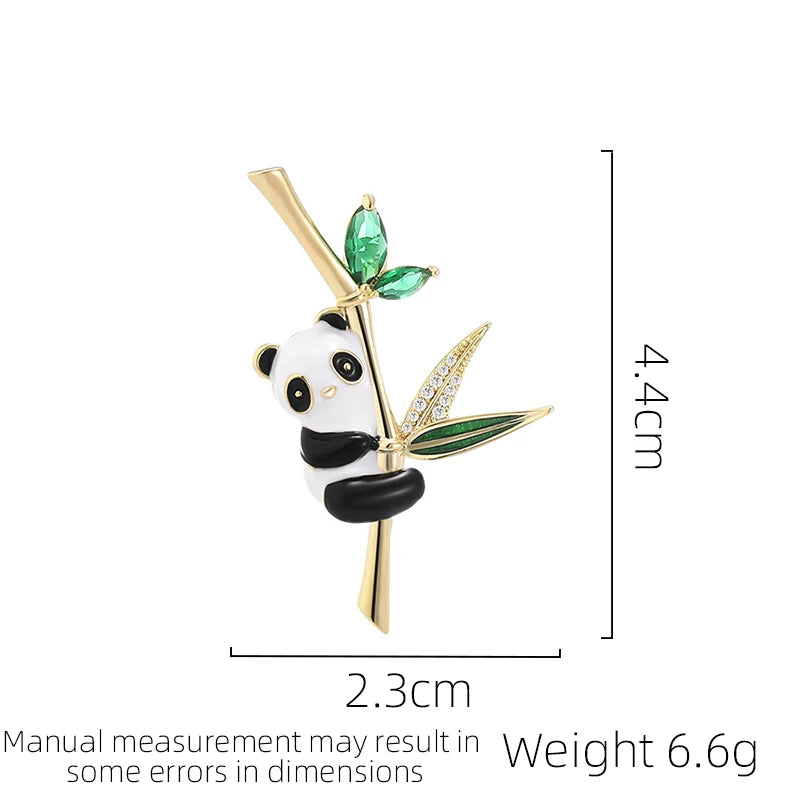 SUYU Chinese Style Panda Green Bamboo Brooch Exquisite Women's Brooch Clothing Set With Brooch Accessories