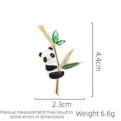 SUYU Chinese Style Panda Green Bamboo Brooch Exquisite Women's Brooch Clothing Set With Brooch Accessories