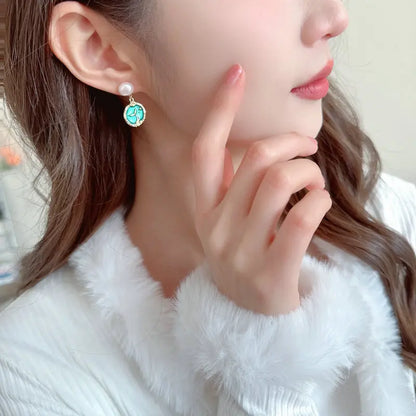 Women's Light Luxury Elegant Imitation Pearl Double sided Fishtail Earrings Fashion Versatile and Unique Design Sense Earrings