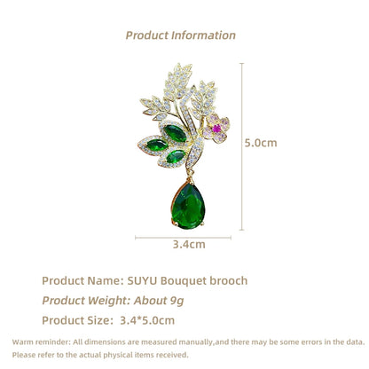 SUYU Fashion Bouquet Wheat Ear Brooch Creative Clothing Temperament Cheongsam Accessories Pins