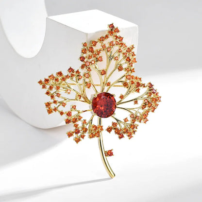 SUYU New Orange Maple Leaf Suit Coat Brooch Hollow Maple Leaf Pin Brooch Simple Leaf Accessories