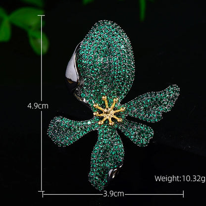 SUYU Autumn Women's Luxury Designer Brooch Jewelry Accessories Purple Flower Micro Set Zircon Vintage Exquisite Pin Accessories