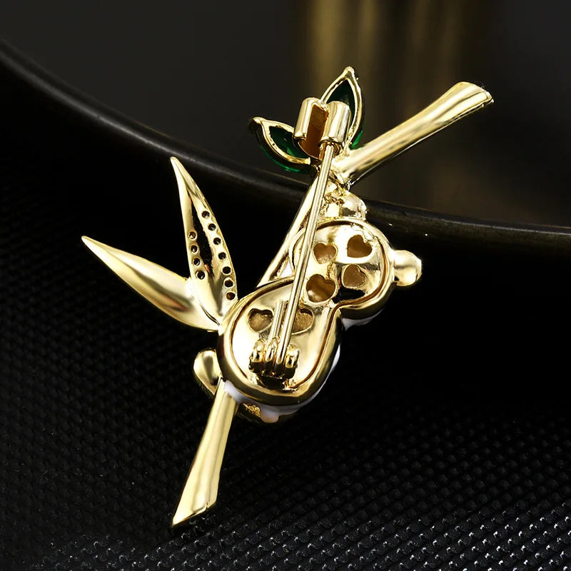 SUYU Chinese Style Panda Green Bamboo Brooch Exquisite Women's Brooch Clothing Set With Brooch Accessories