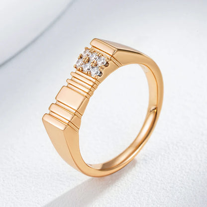 Kinel Unique Shiny Natural Zircon Rings For Women Luxury 585 Rose Gold Color Holiday Party Daily Fine Jewelry Free Shipping