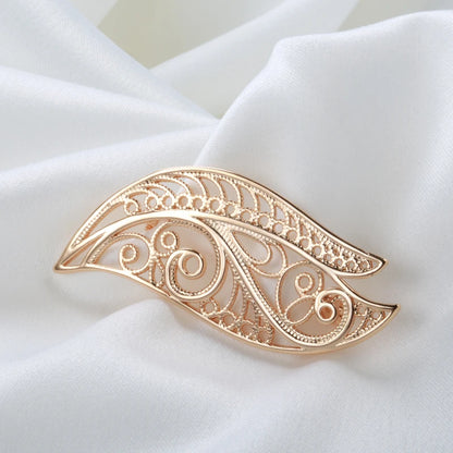 Kinel New 585 Rose Gold Women Brooch Fashion Wedding Jewelry Unique Creative Modern Fine Boutonniere Hot Hollow Metal Brooch