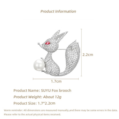 SUYU Exquisite Personality Elegant Brooch Women's Corsage Accessories Fox Clothing Coat Pins