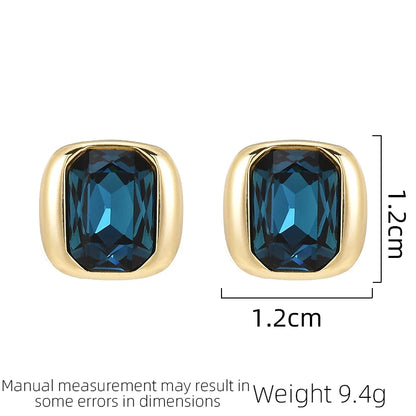 SUYU Jewelry 2024 New Square Crystal Earrings Women's Light Luxury Style Trendy And Elegant Geometric Earrings Festival Gift