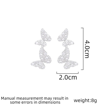 SUYU Women's Light Luxury Design Butterfly Colored Earrings Fashionable And Elegant Trendy Earrings Daily Accessories