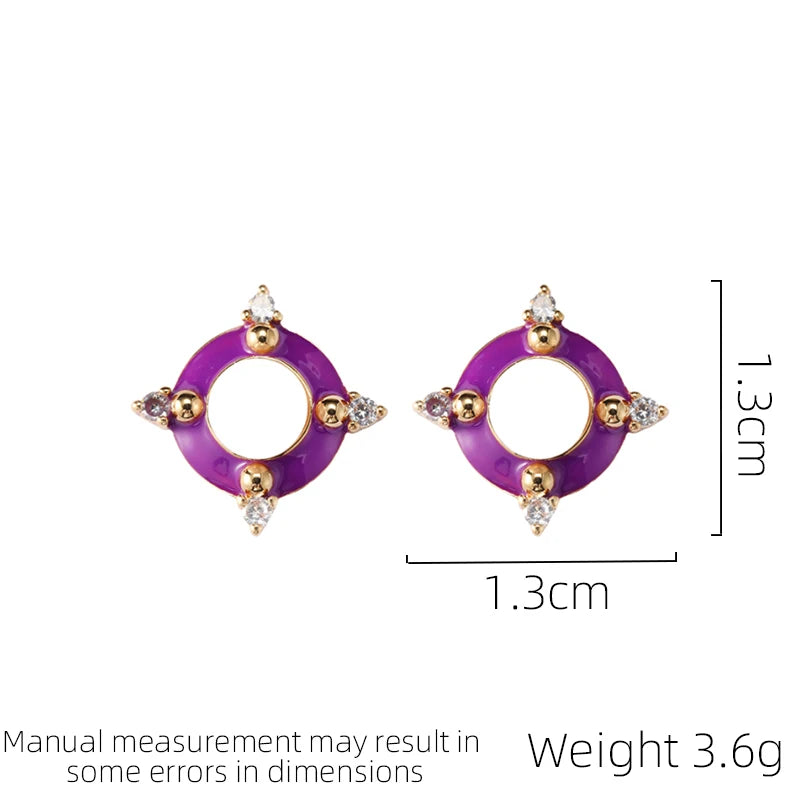 SUYU Jewelry Enamel Women's Earrings Light Luxury Fashion Imitation Pearl Earrings Daily Accessories Festival Gifts