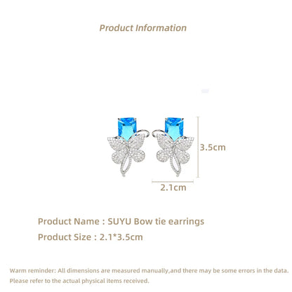 Stereoscopic Butterfly Shaped Earrings, Versatile Earrings, Micro Embedded Cubic Zirconia Jewelry