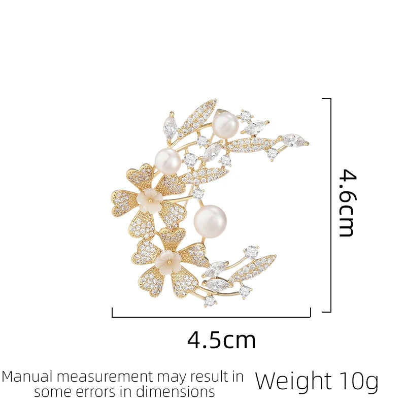 SUYU Wholesale Imitation Pearl Wreath Brooch Suit Coat Pin Elegant Versatile Accessories New Year Gift