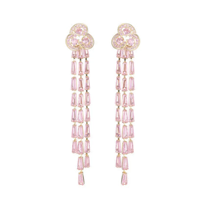 SUYU Women's Light Luxury Design Elegant Long Tassel Earrings Fashionable and Versatile Unique Design Feeling Earrings