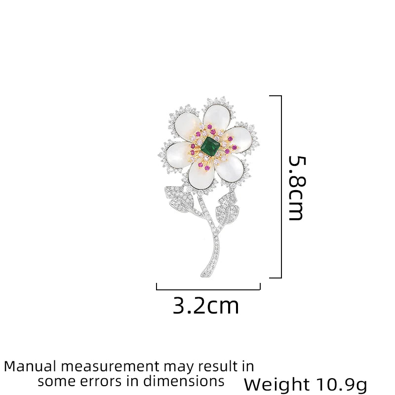 Fashionable And Elegant Women's Light Luxury Design Flower Brooch Versatile Accessories