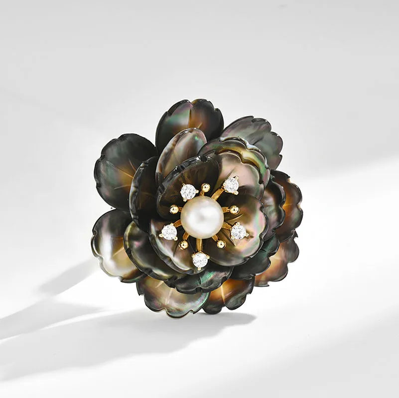 SUYU Women's light luxury Vintage peony brooch elegant and fashionable versatile brooch unique design daily accessories