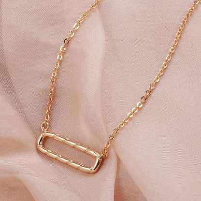 Kinel Hot Luxury Glossy Pendant Necklace For Women Fashion Geometry 585 Rose Gold Color High Quality Daily Fine Jewelry