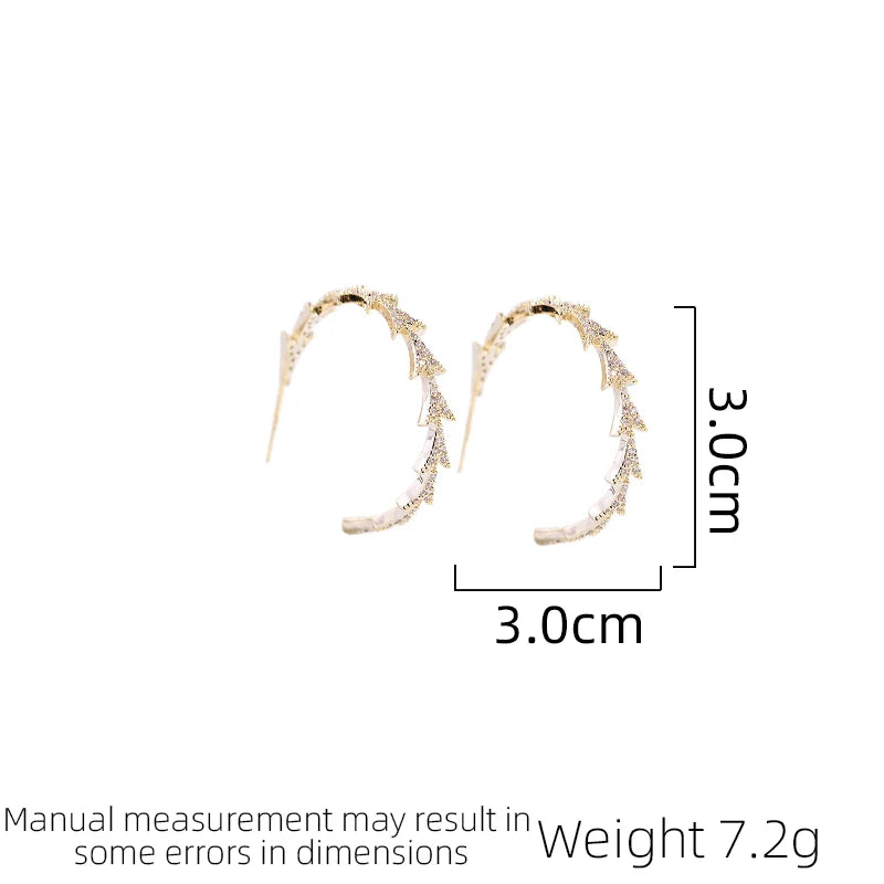 SUYU New Women's Light Luxury Design Fashion Accessories Micro inlaid Zircon Geometry Minimalist Earrings