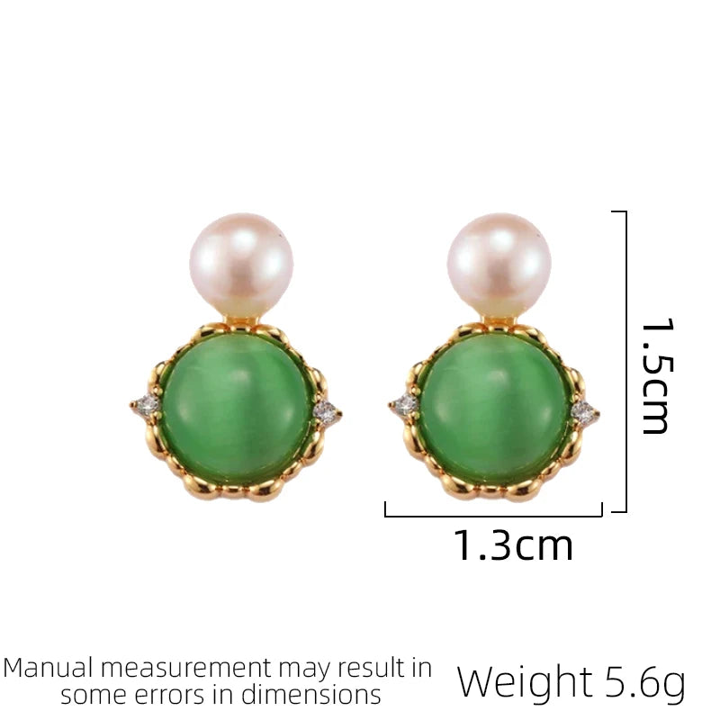 SUYU Jewelry Fashion Niche Exquisite Simulation Pearl Earrings Girl Light Luxury Retro Earrings Jewelry Gift