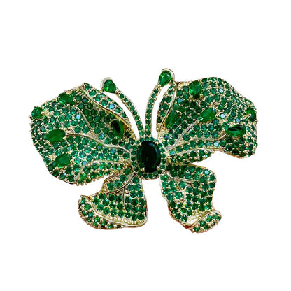 SUYU Stylish Elegant Delicate Green Butterfly Inlaid Cubic Zirconia Brooch Collar Accessories