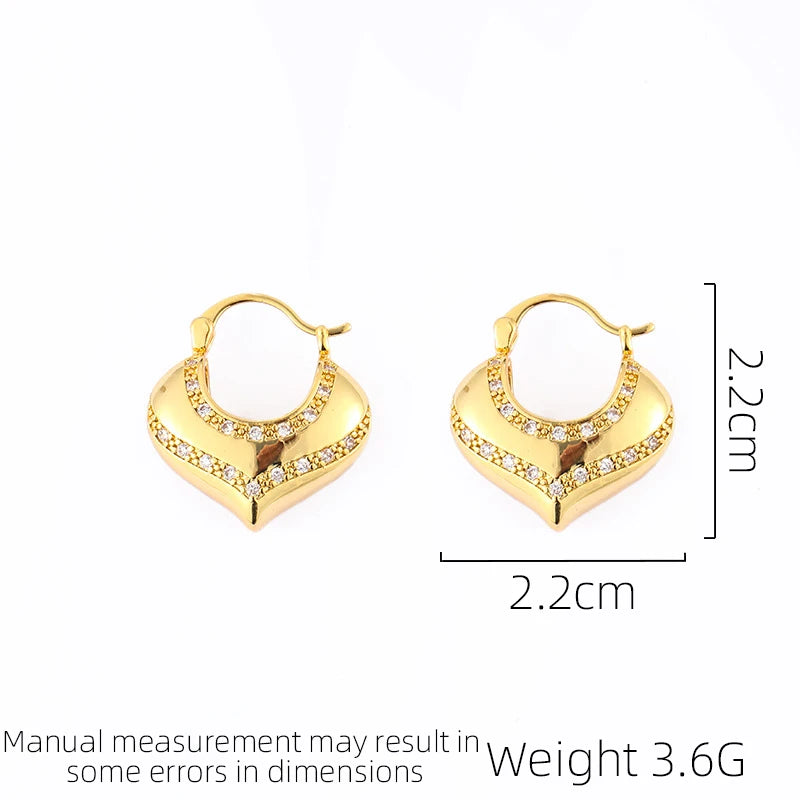 SUYU Fashionable And Personalized Hollow Heart Earrings Simple And Exaggerated Cool Style Earrings Peach Heart Niche Earrings