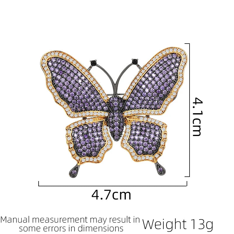 SUYU Winter New European Exquisite Butterfly Design Brooch Women's Luxury Brooch Elegant Fashion Clothing Accessories Coat Pins