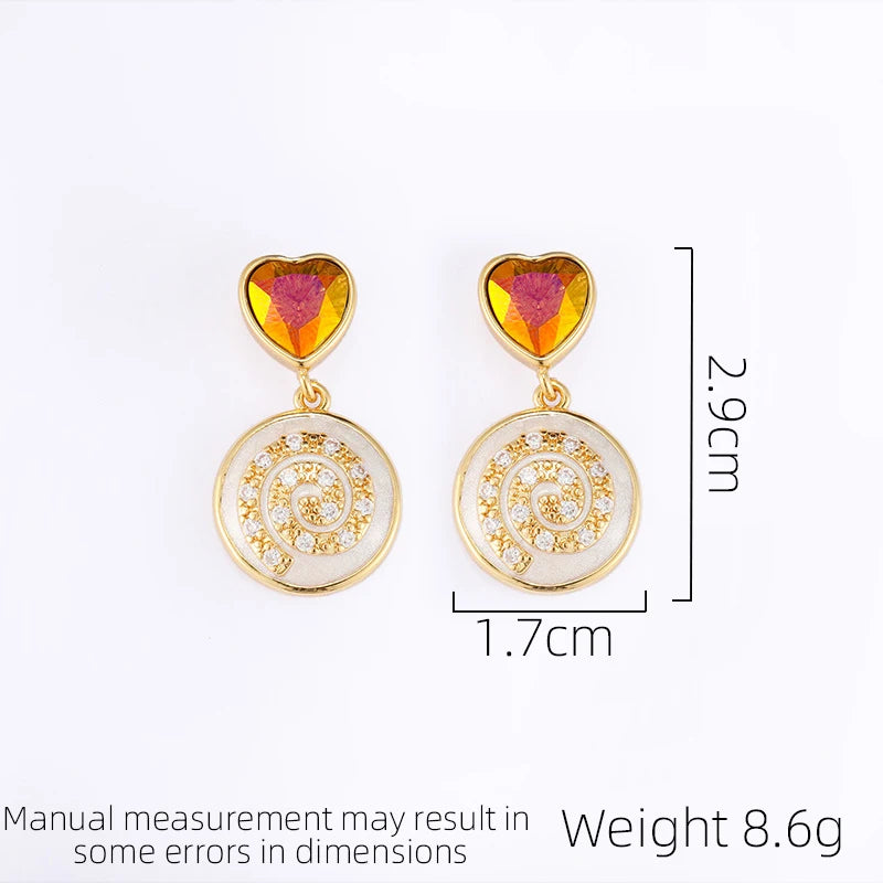 SUYU Jewelry Fashion Women's Light Luxury Vintage Earrings Classic Elegant Copper Earrings Exaggerated Festival Accessories