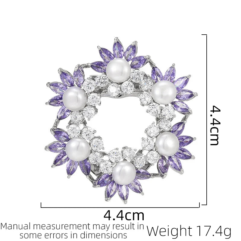 SUYU Dual Purpose Fashionable Temperament Purple Sunflower Women's Brooch Niche Design Accessory Scarf Buckle