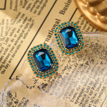 SUYU Vintage Jewelry Geometric Fashion Design Square Earrings Niche Trend Daily Party Accessories Fashionable Jewelry