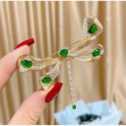 SUYU Elegant Cubic Zirconium Oxide Dragonfly Brooch Fashion Coat Coat Dress Pin Creative Corsage Accessories