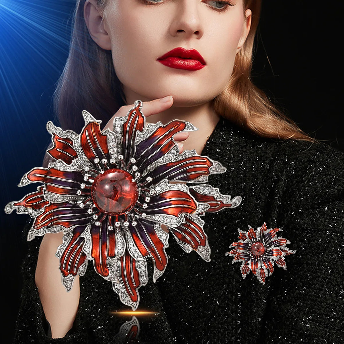 SUYU Fashionable Enamel Colored Flower Brooch Female Personality Elegant Temperament Exquisite Brooch Coat And Brooch