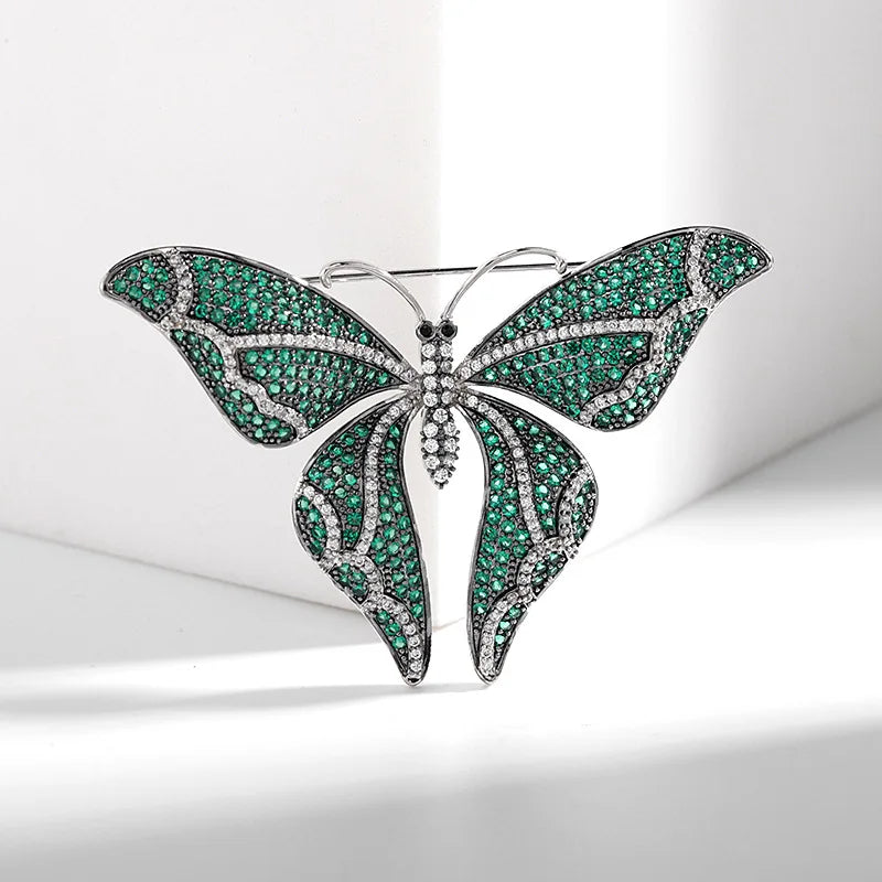 SUYUPurple Fashion Zircon Butterfly Brooch For Women Luxurious And Elegant Enamel Butterfly Brooch For Men Vintage Clothing Gift