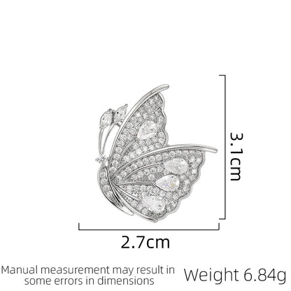 SUYU Exquisite Micro Inlaid Zircon Women's Butterfly Brooch New Temperament Suit Dress  Fashion Accessories