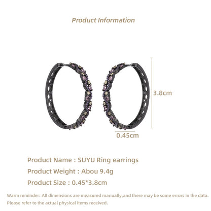 SUYU Earrings Geometric Lines Fried Dough Twists Exaggerated Atmosphere Circle Earrings