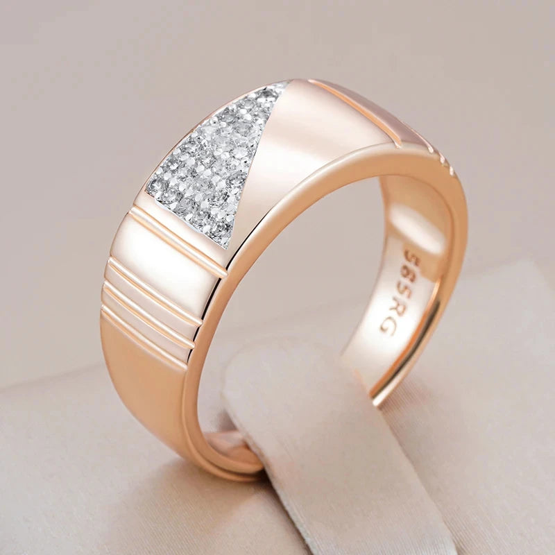 Wbmqda 585 Rose Gold Silver Color Mix Women's Rings Luxury Fashion Wedding Proposal Engagement Jewelry