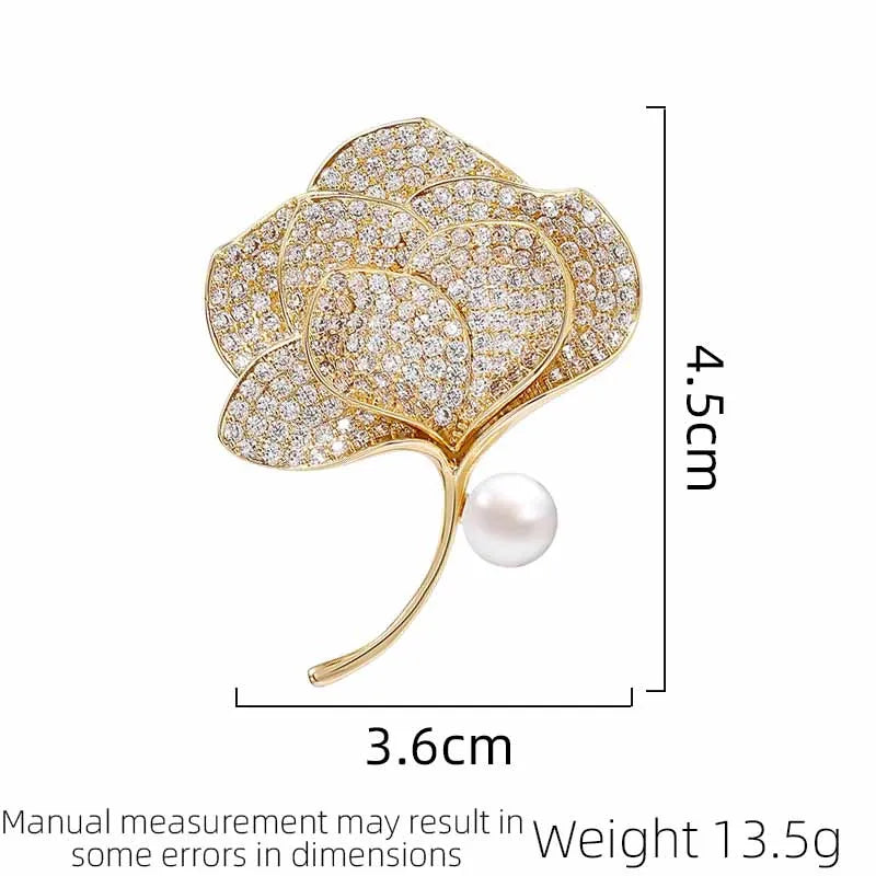 SUYU Autumn New Korean Style Ginkgo Leaf Brooch Women's Luxury Brooch Fashionable And Versatile Elegant Coat Accessories Pins