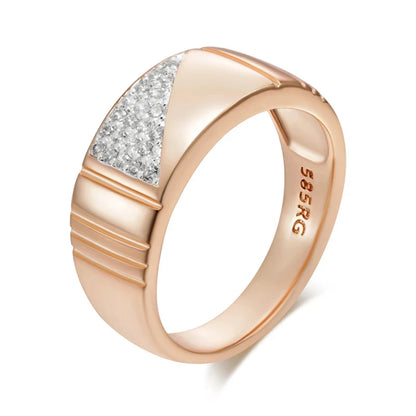 Wbmqda 585 Rose Gold Silver Color Mix Women's Rings Luxury Fashion Wedding Proposal Engagement Jewelry