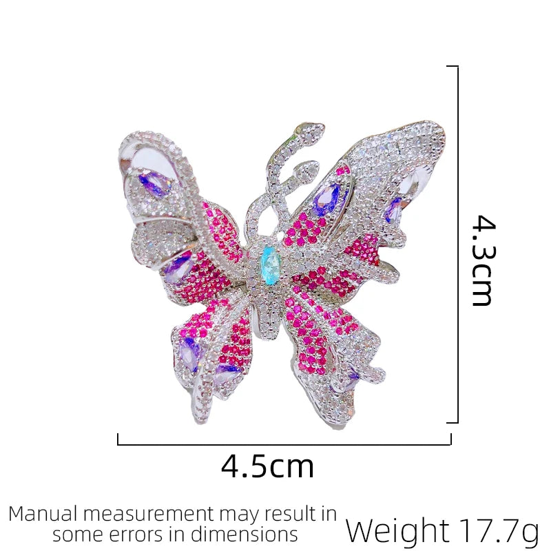 SUYU Winter New Dreamy Design Butterfly Brooch For Women Luxurious Brooch Wearing Necklace Exquisite Fantasy Purple Ring