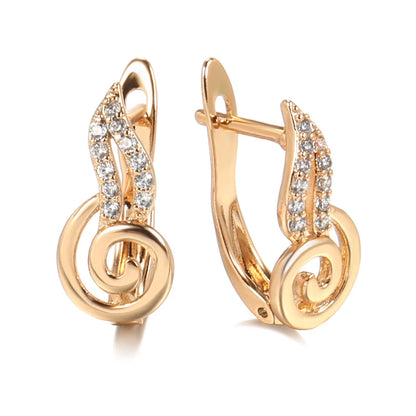 Wbmqda Fashion Music Note Shape Drop Earrings For Women 585 Rose Gold Color Trendy Personalized Jewelry Accessorie Free Shipping