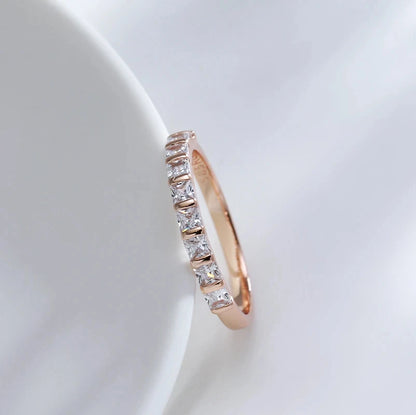 Wbmqda Wedding Engagement Ring For Women Lovers Simple Cubic Zirconia 585 Rose Gold Color Fashion Jewelry