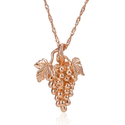 Wbmqda Grape Shape Pendant And Necklace For Women 585 Rose Gold Color Fashion Holiday Jewelry