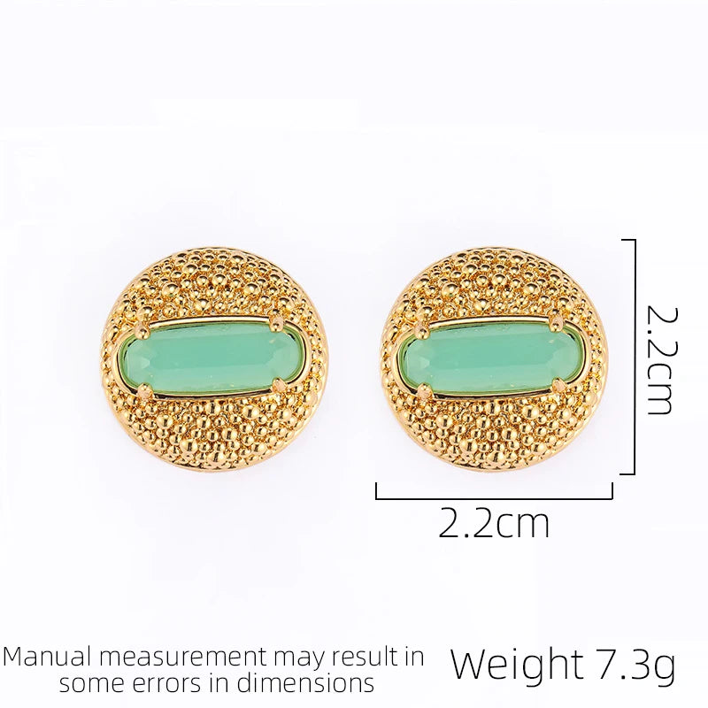 SUYU Women's Round Luxury Design Earrings Medieval Classic Vintage Earrings Light Luxury Fashion Exquisite Accessories