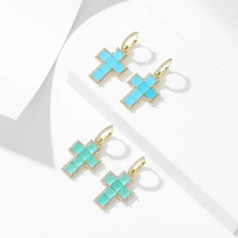 Women's Earrings Designer Detachable Double Wear Circular Women's Cross Earrings