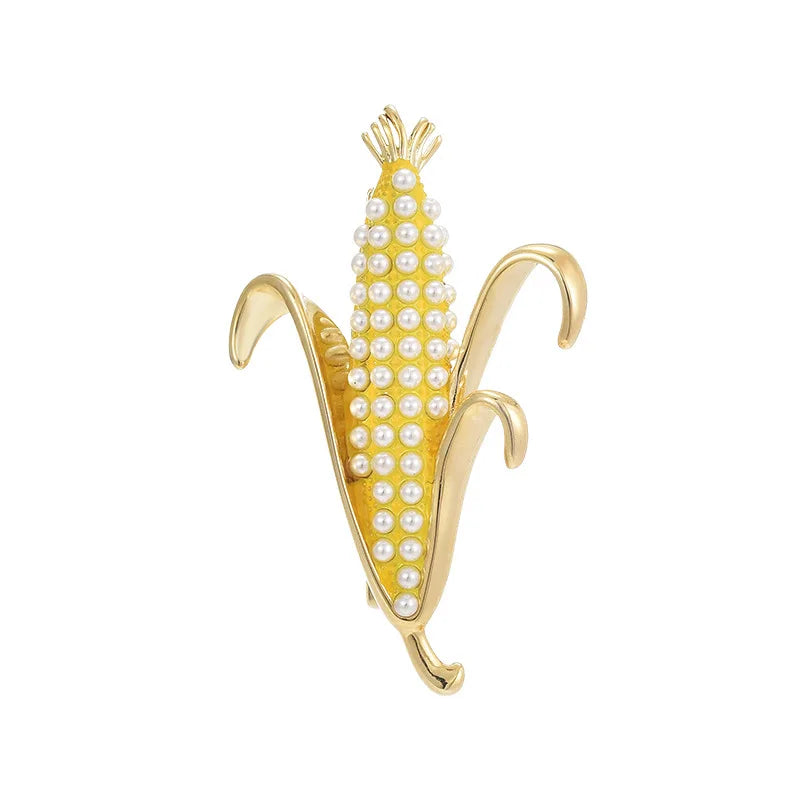 SUYU Women's Light Luxury Elegant Corn Imitation Pearl Brooch Unique Design Versatile Brooch Anti glare Accessories